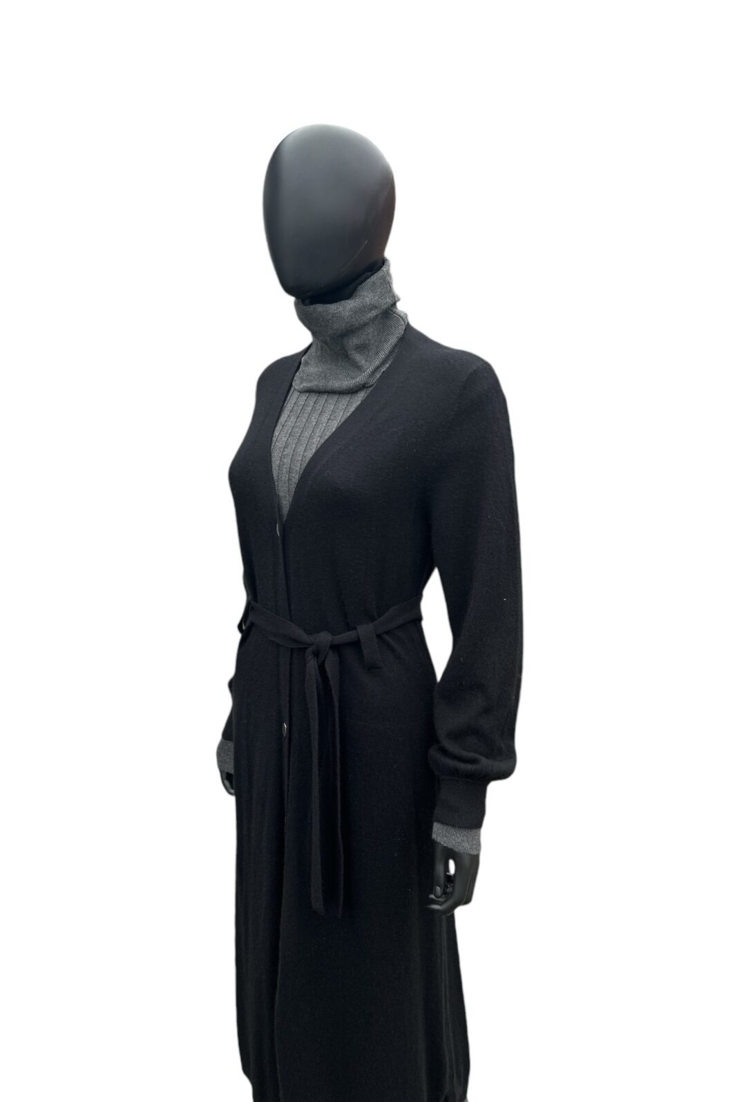 FTC Cashmere Strickmantel/-kleid in Schwarz – Bild 3