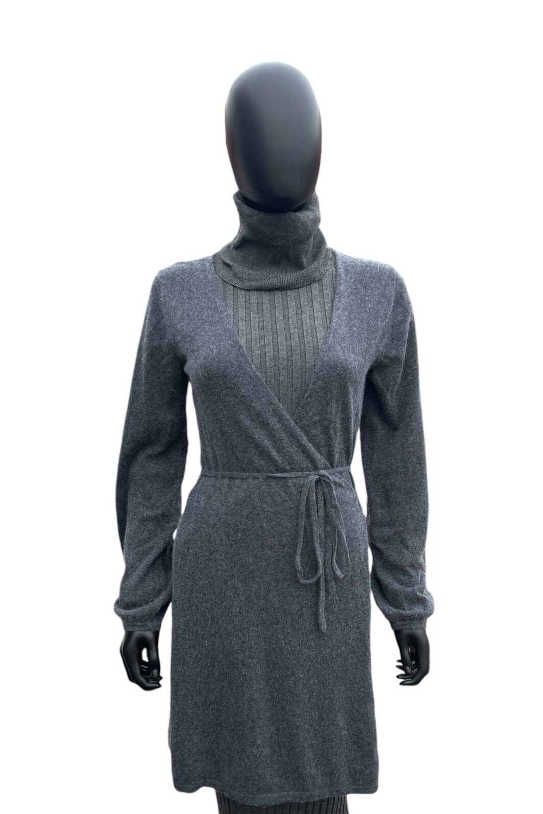 FTC Cashmere Wickelstrickjacke in Grau