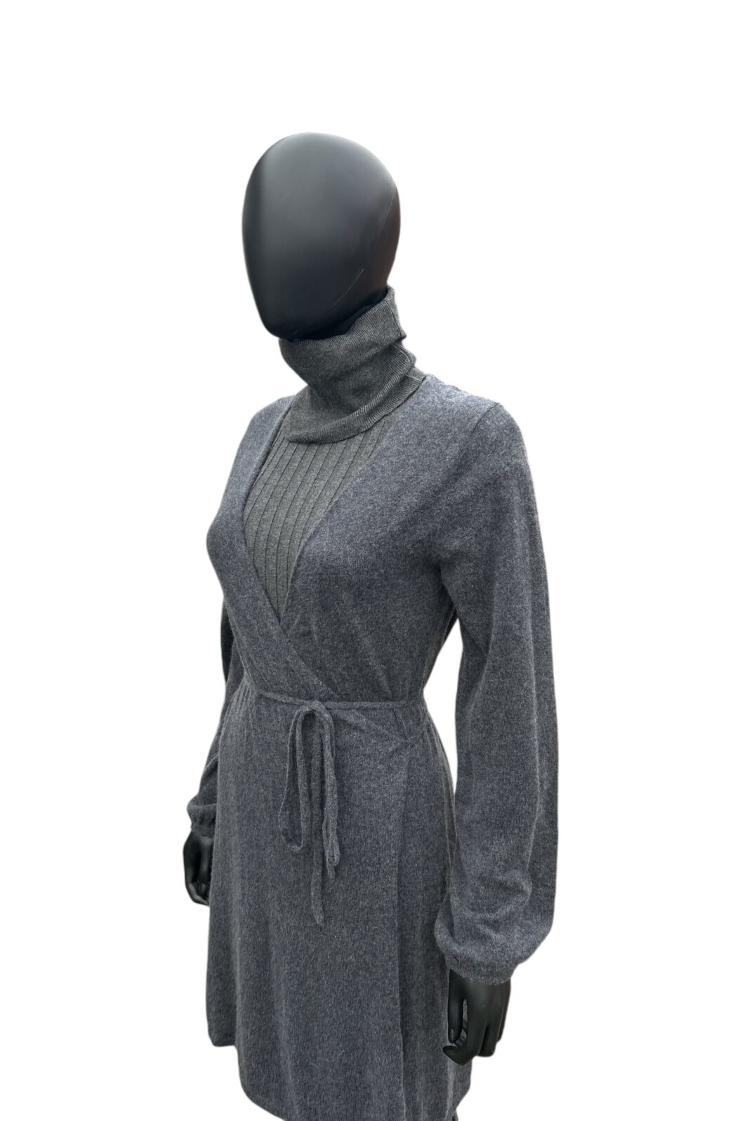 FTC Cashmere Wickelstrickjacke in Grau – Bild 3