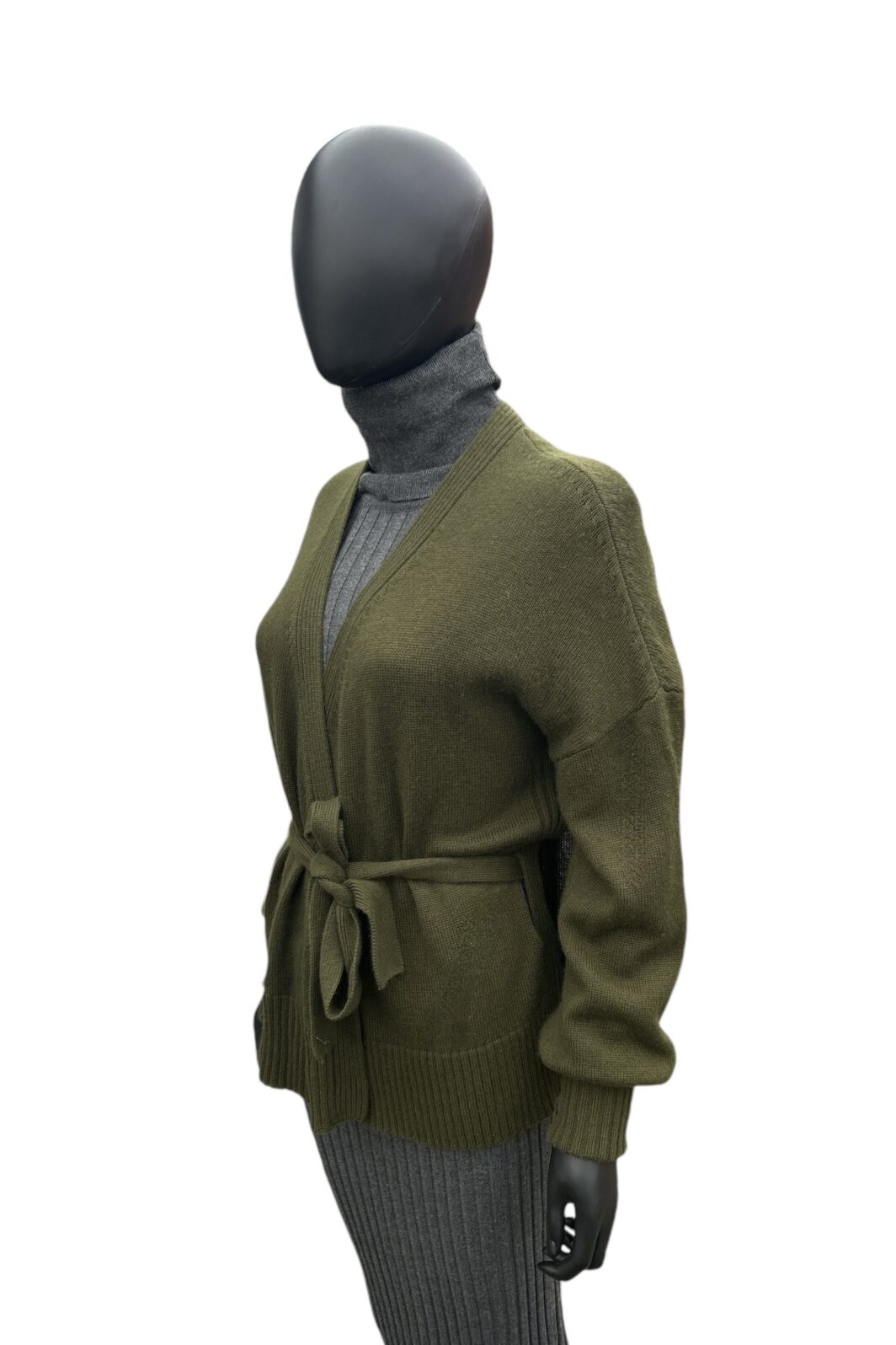 FTC Cashmere Strickjacke in Khaki – Bild 2