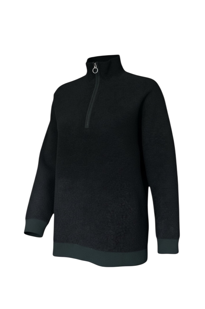 Closed Women's Knit in schwarz mit grünen Details