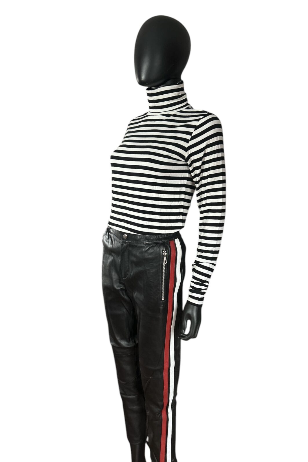 SET Lederhose in Schwarz mit Galonstreifen – Bild 2
