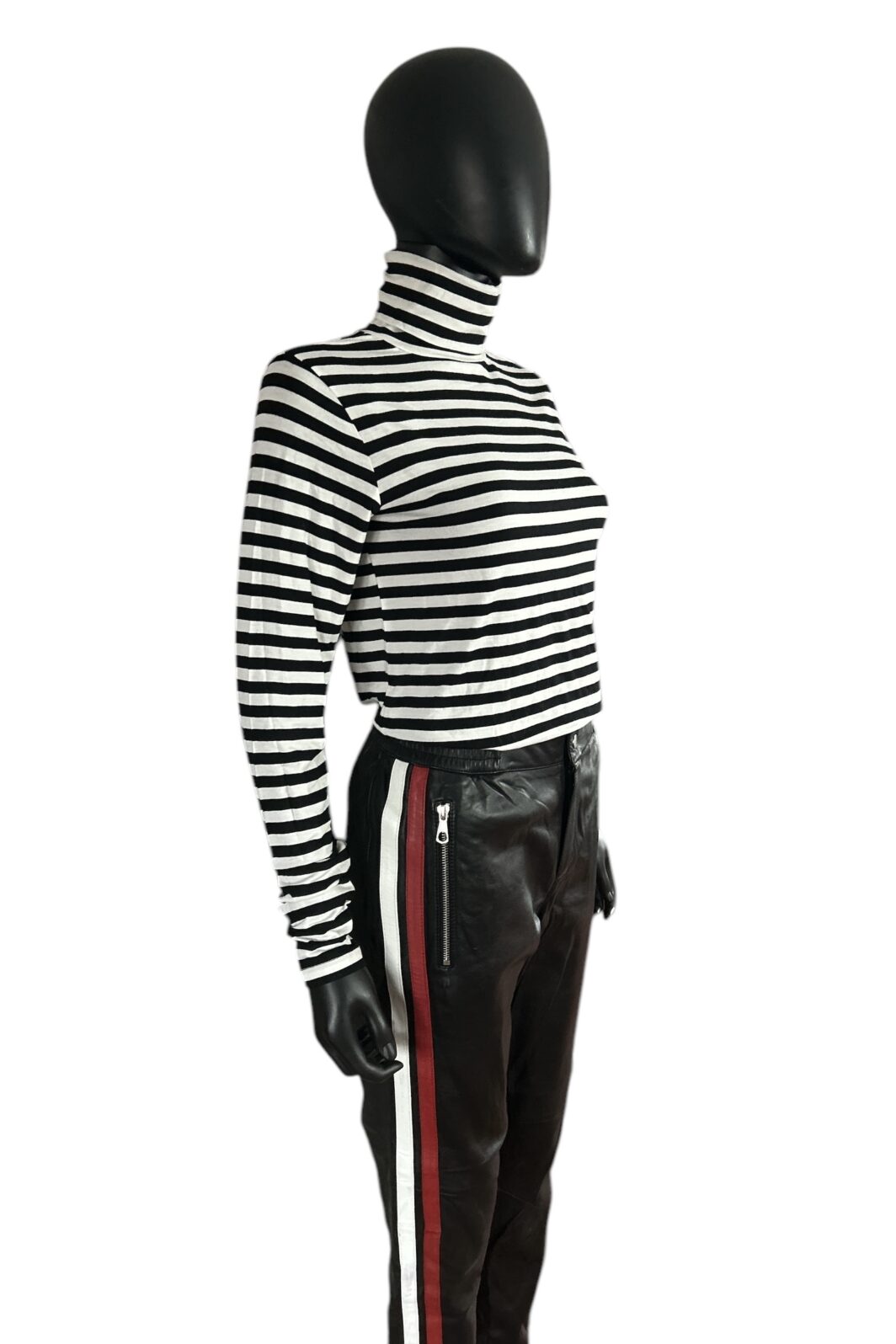 SET Lederhose in Schwarz mit Galonstreifen – Bild 3