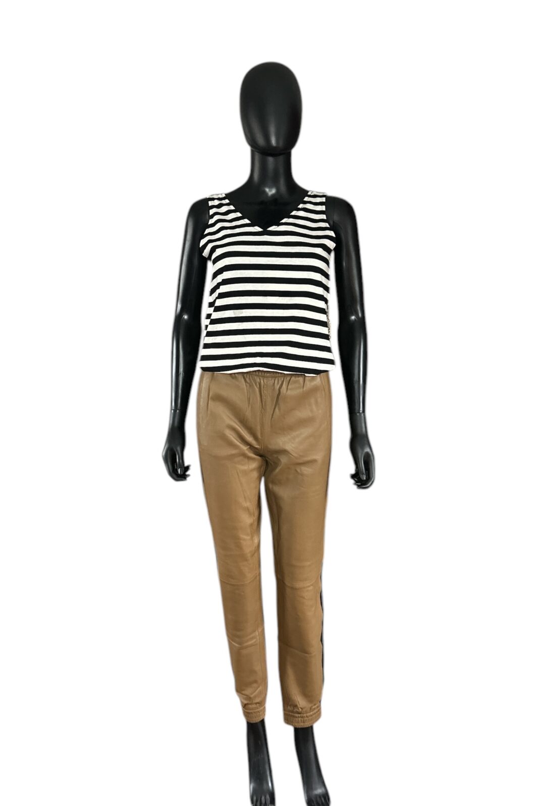 SET Lederhose in Camel mit Galonstreifen