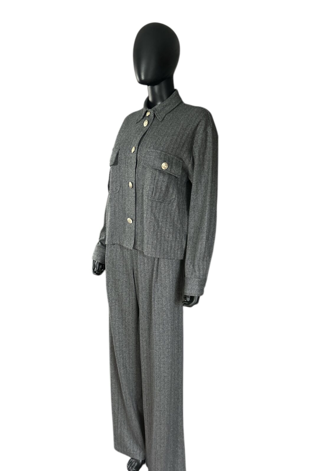 Sem Per Lei Hemd/Jacke in anthrazit gemustert – Bild 4