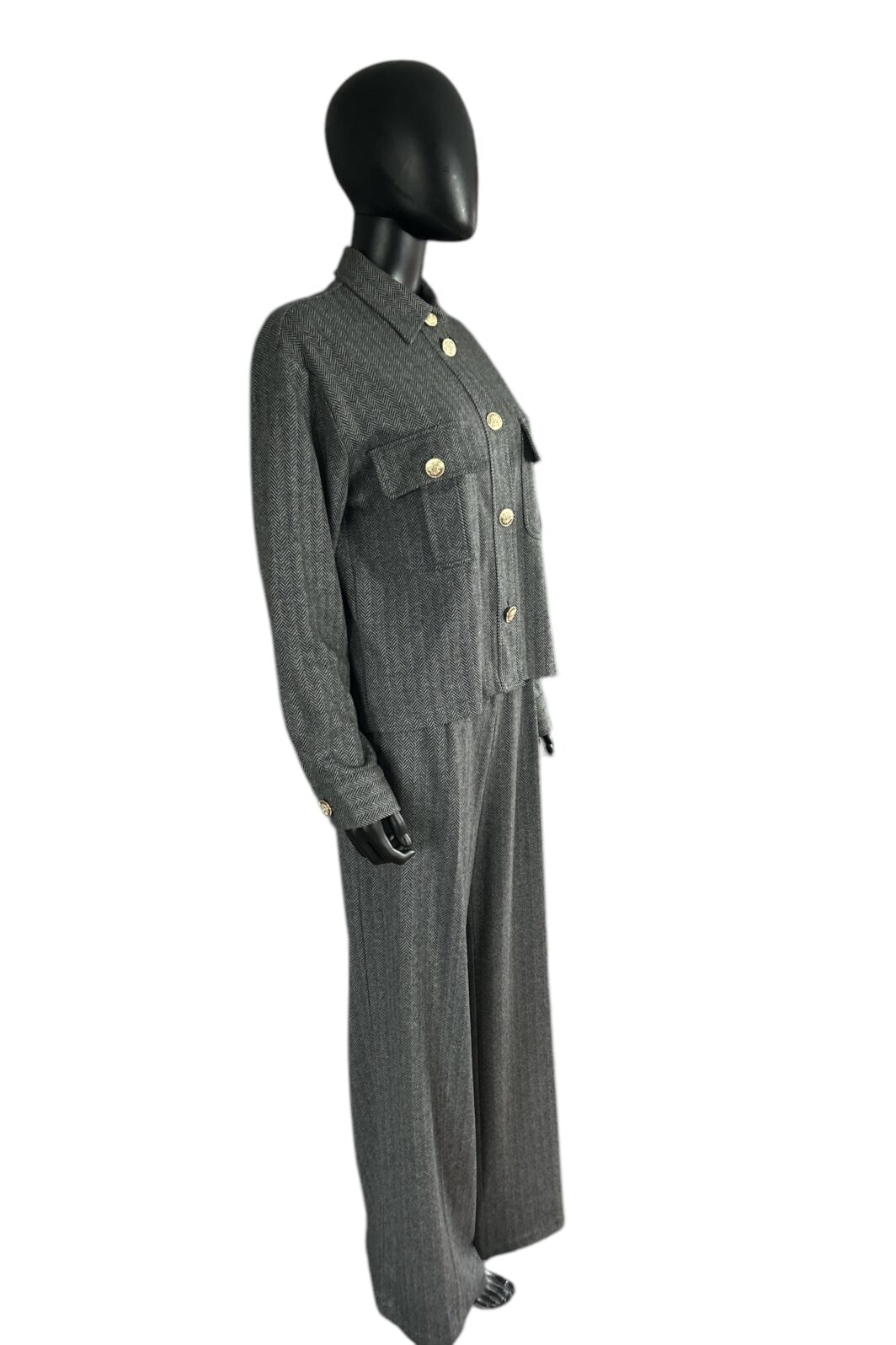 Sem Per Lei Hemd/Jacke in anthrazit gemustert – Bild 5