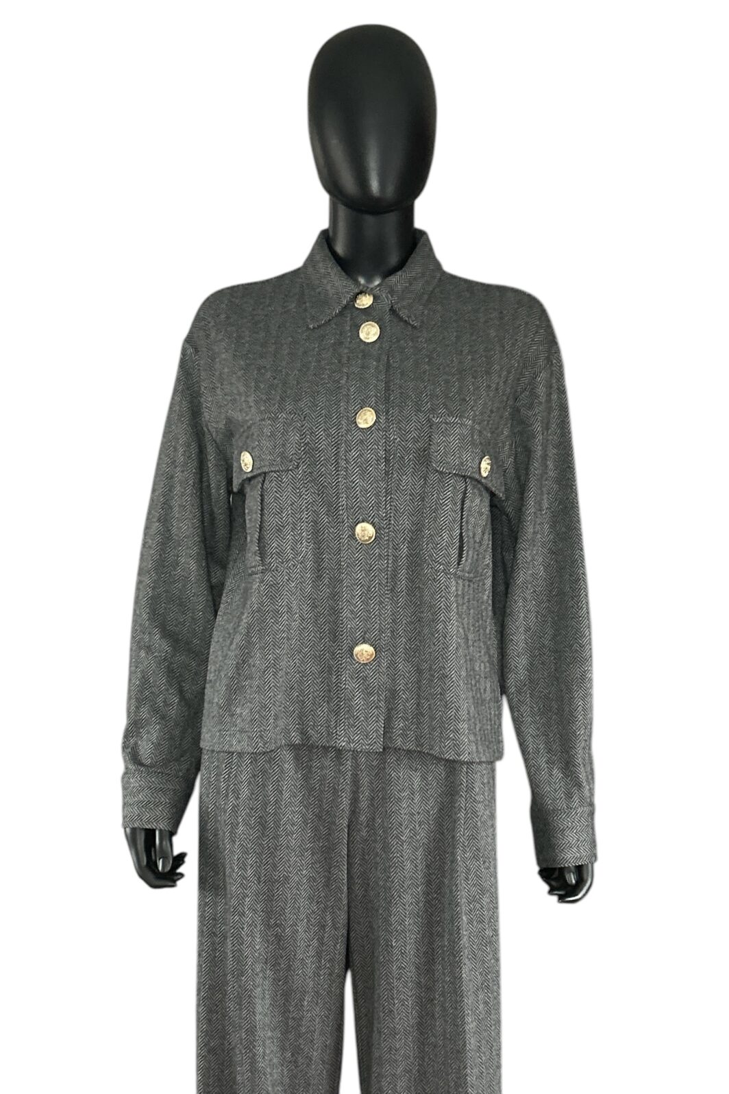 Sem Per Lei Hemd/Jacke in anthrazit gemustert