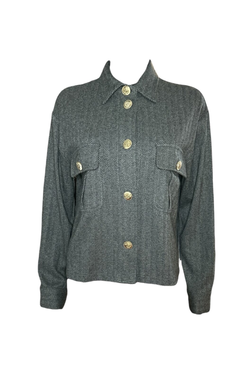 Sem Per Lei Hemd/Jacke in anthrazit gemustert – Bild 2