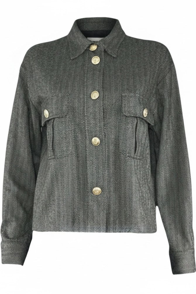 Sem Per Lei Hemd/Jacke in anthrazit gemustert