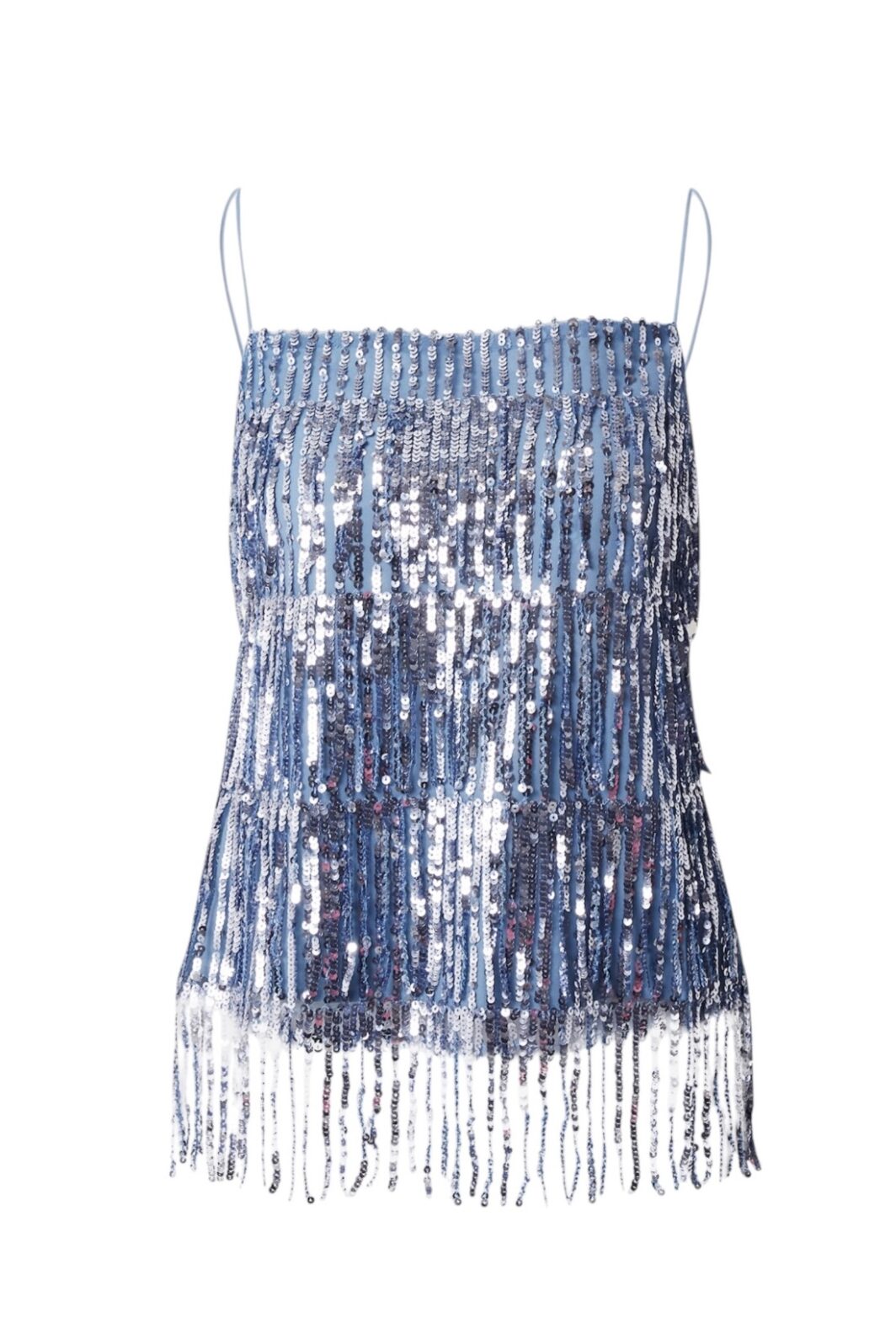 Samsøe Samsøe Pailletten-Top Astella in Midi Blue