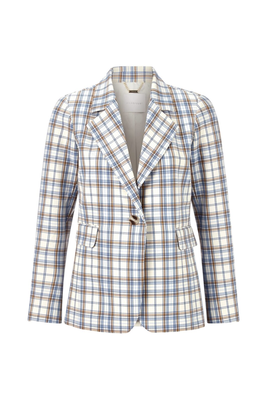 Rich & Royal  karierter Blazer in Natural Clay
