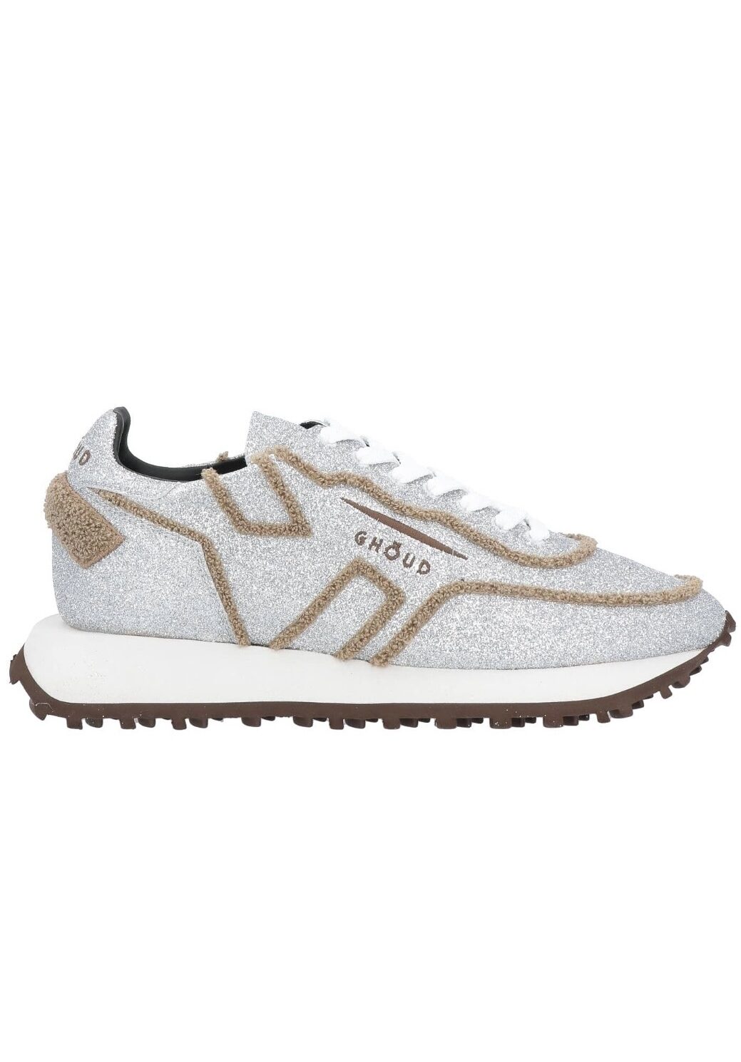 Ghōud Sneaker Rush Glitt/Sponge in Silver/Brown