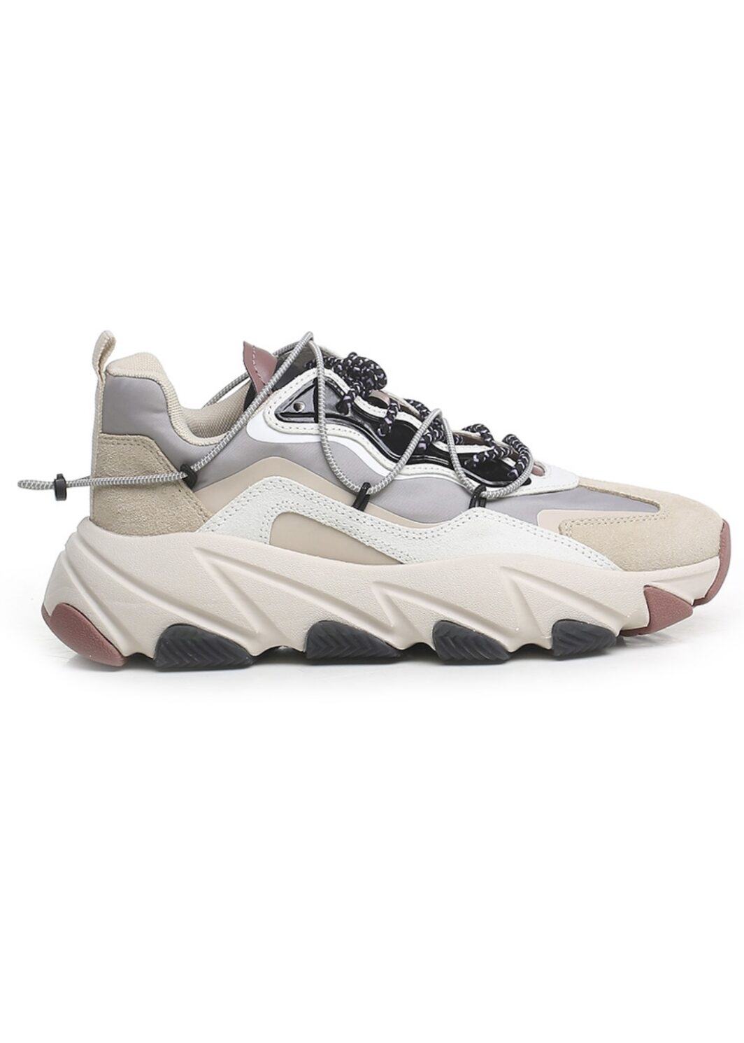 ASH Extra Chunky Sneaker in White/Black/Nebbia/Pinkwood