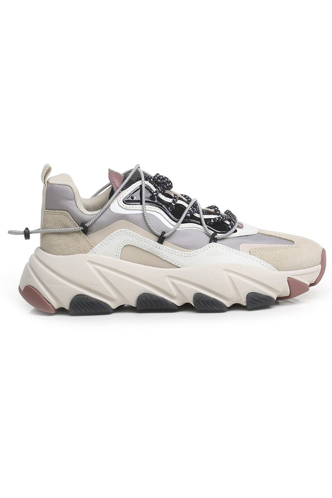 ASH Extra Chunky Sneaker in White/Black/Nebbia/Pinkwood