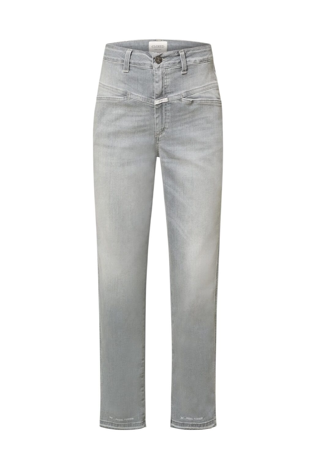 Closed Cropped Jeans Pedal Pusher in Light Grey