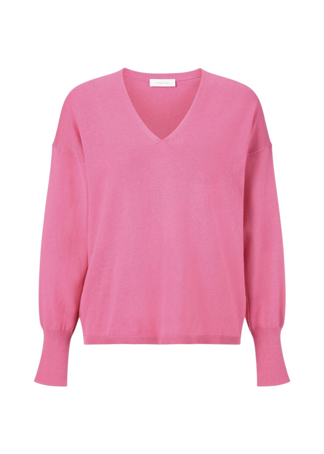 Rich & Royal Strickpullover mit weitem Ausschnitt in Pink Power