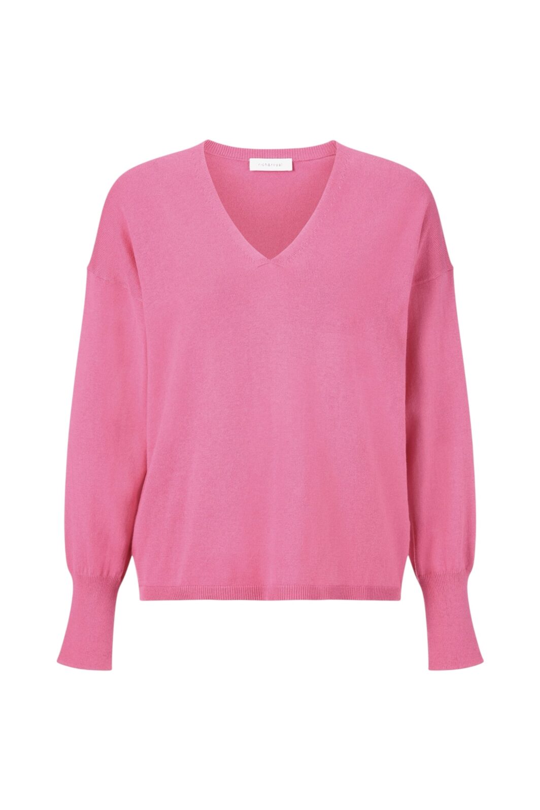 Rich & Royal Strickpullover mit weitem Ausschnitt in Pink Power