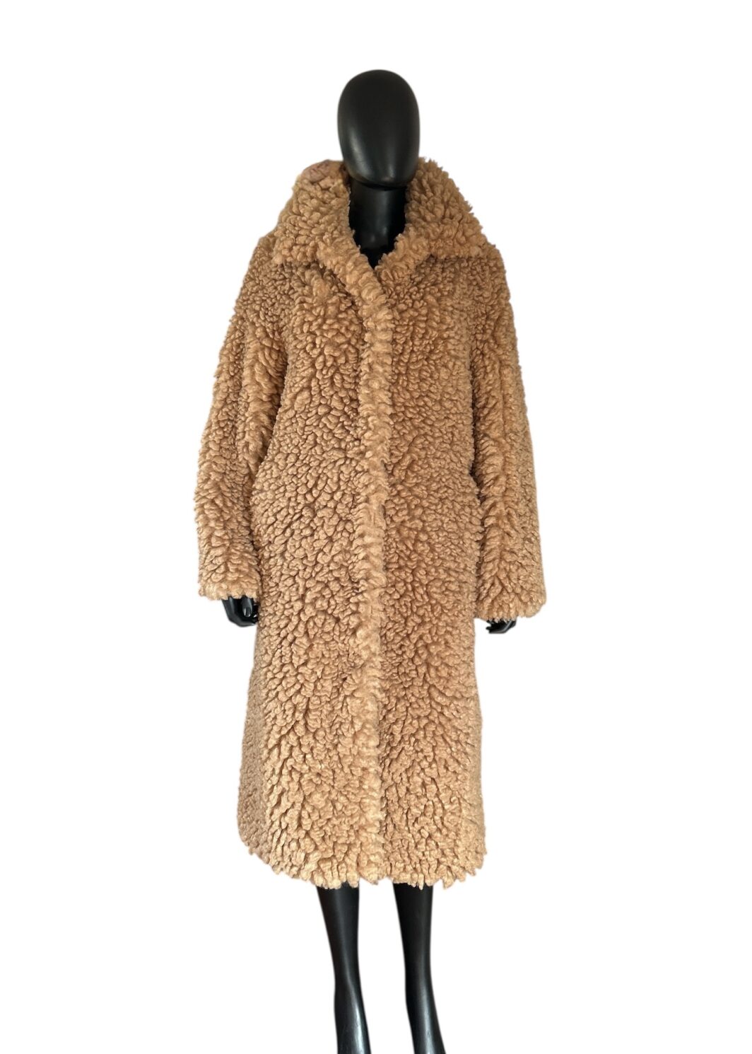 Herzensangelegenheit Fake Fur Mantel in Cognac