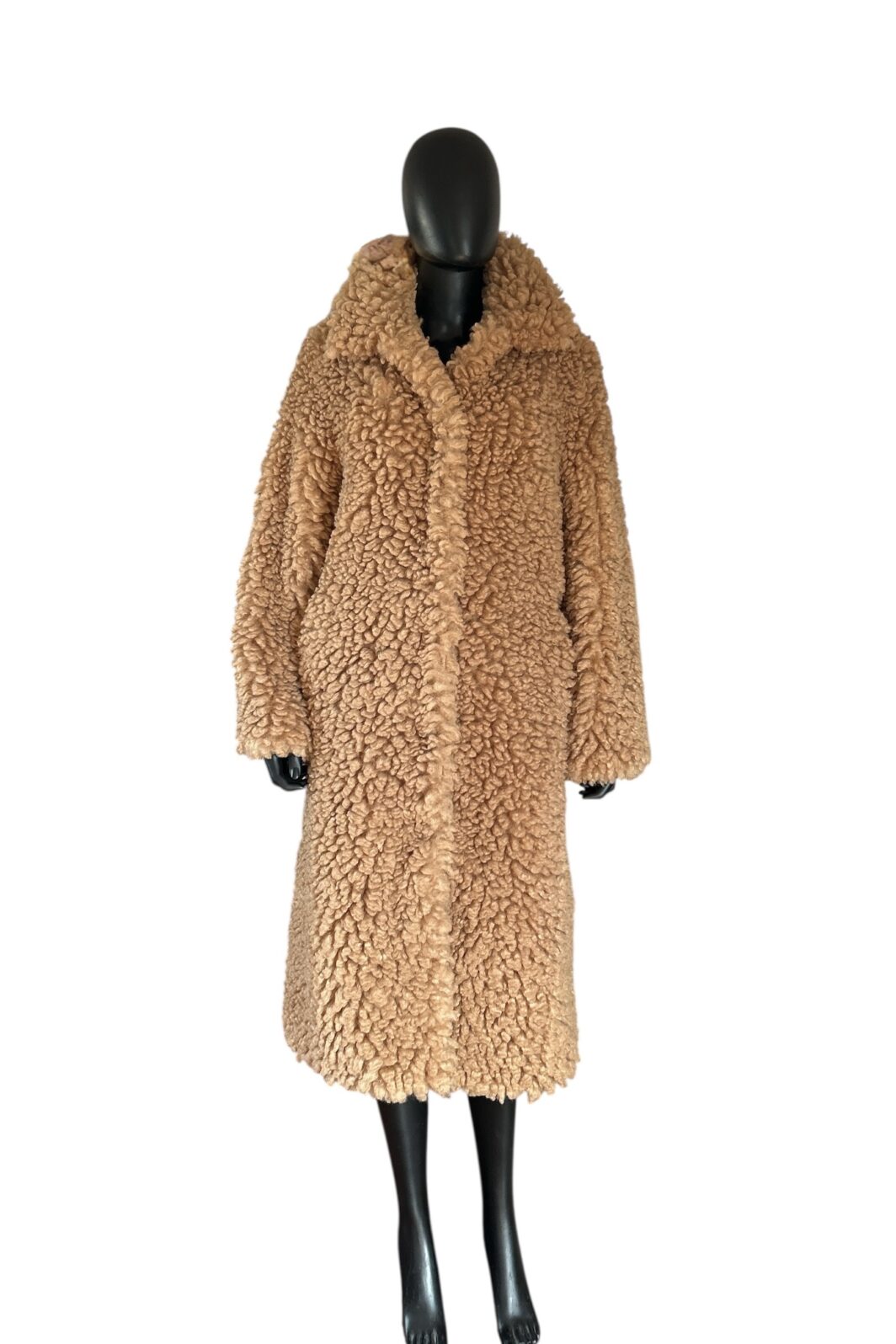 Herzensangelegenheit Fake Fur Mantel in Cognac