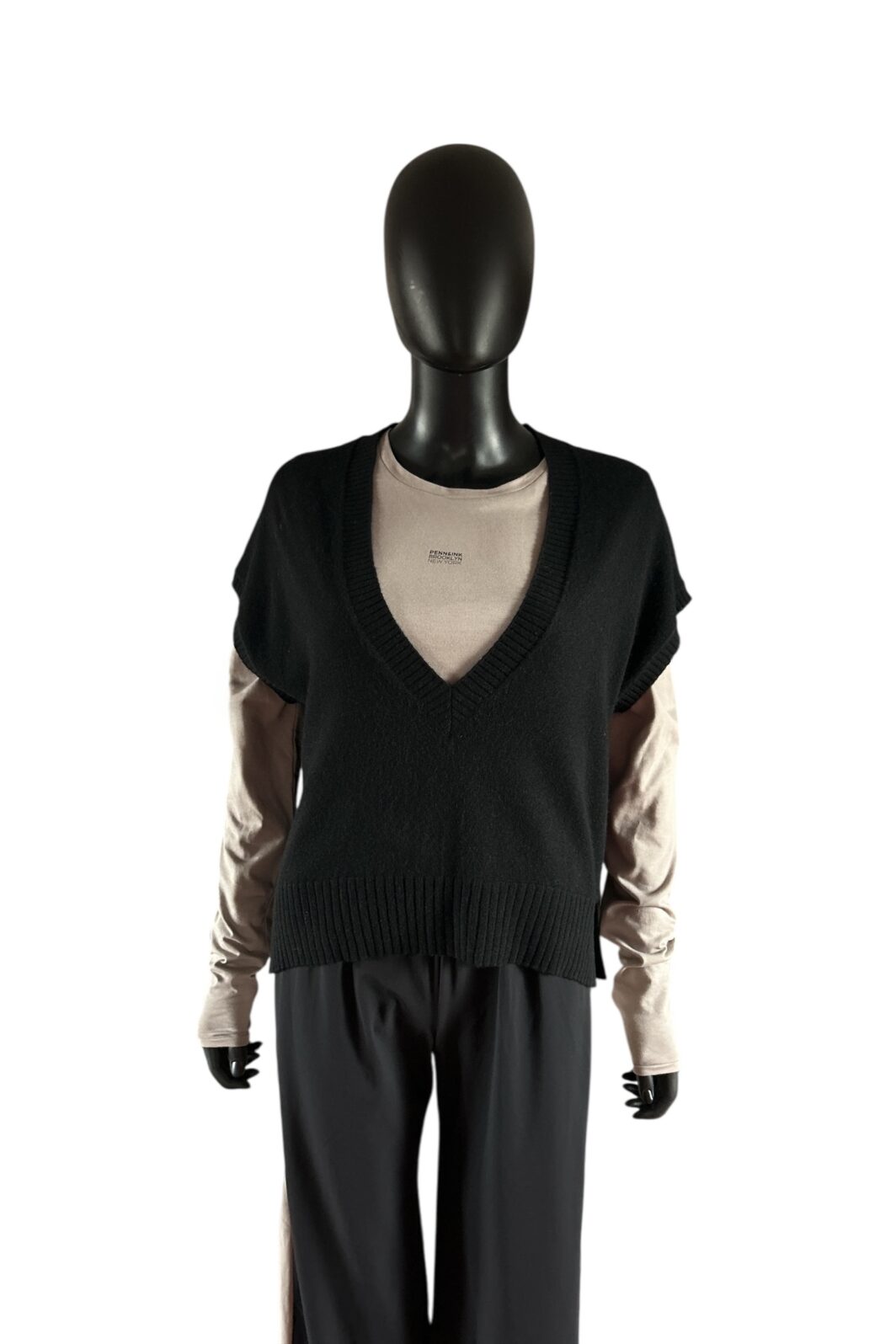 PENN&INK New York Longsleeve in Taupe/Black – Bild 3
