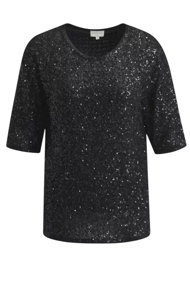 Milano Italy Paillettenpullover in Schwarz