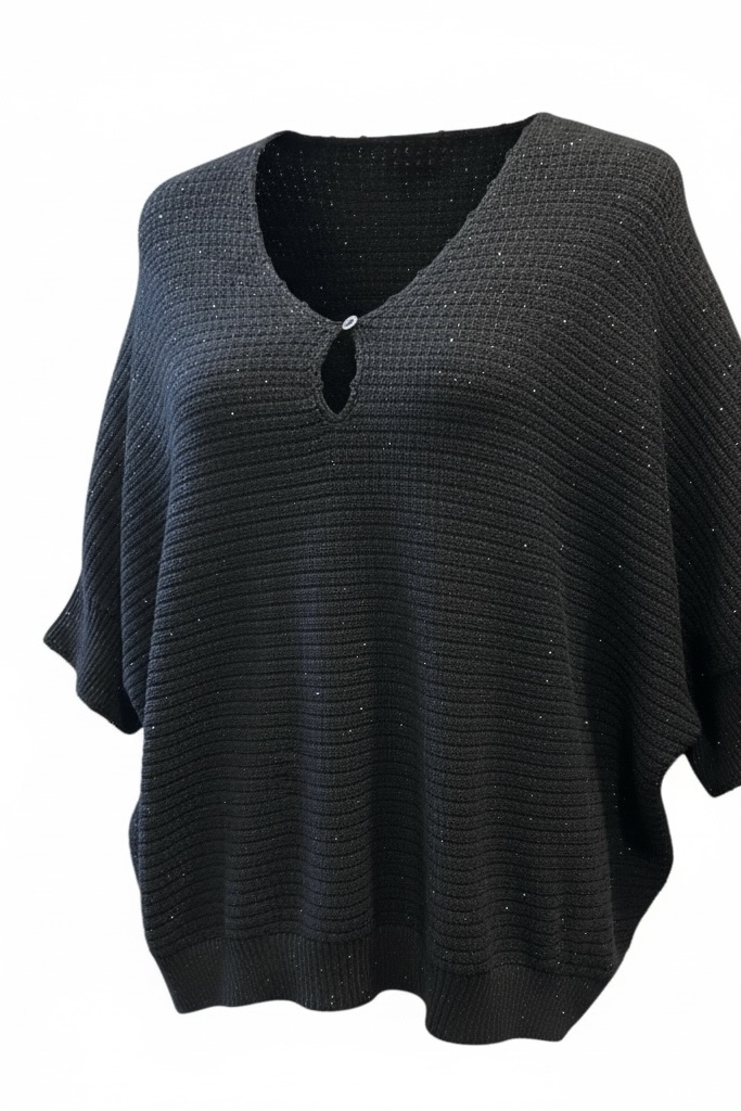 Repeat Pullover in schwarz mit Pailletten – Bild 2