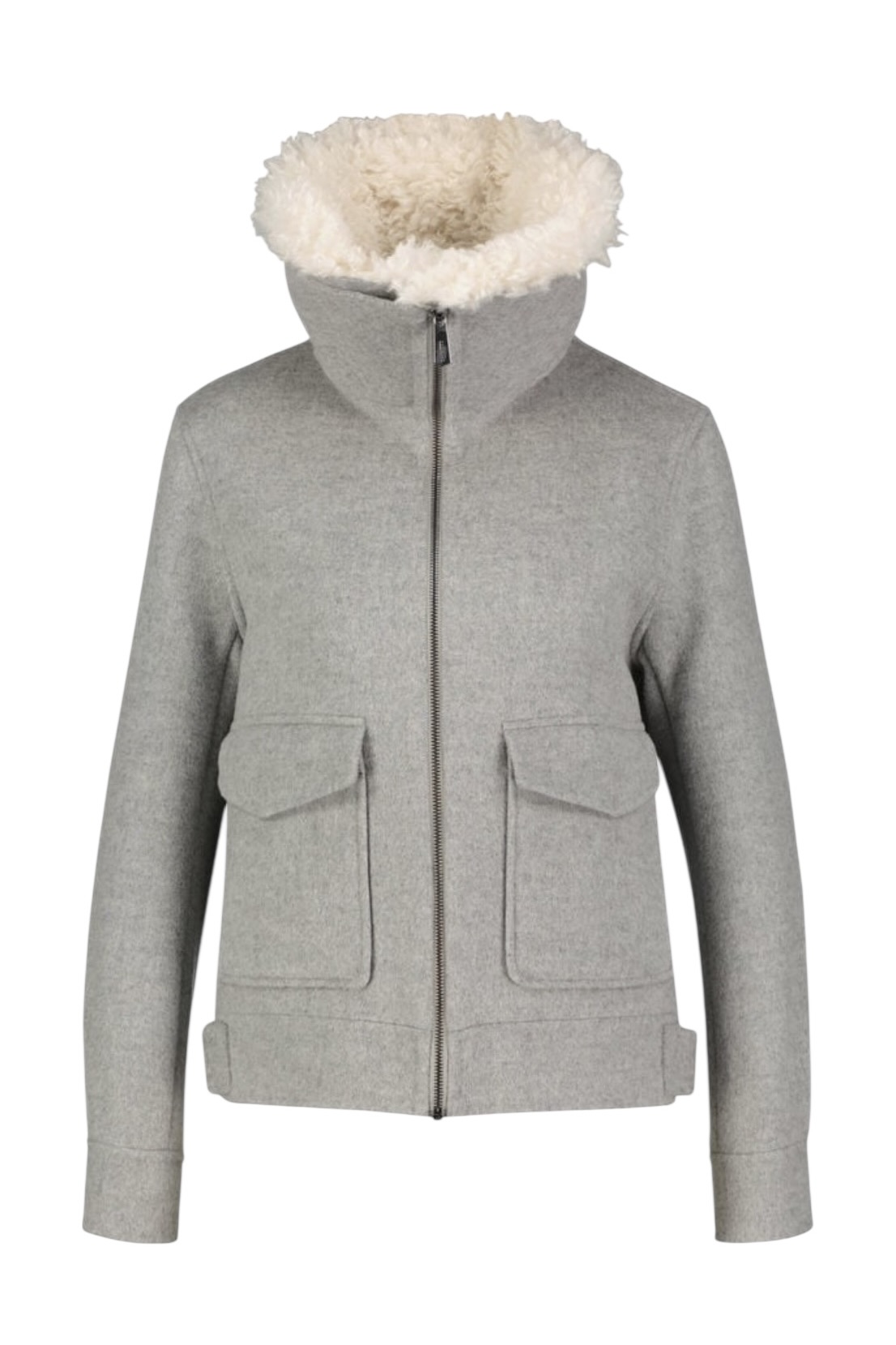 Oakwood Wolljacke Piment in Gris Chine mit abnehmbaren Kragen – Bild 4