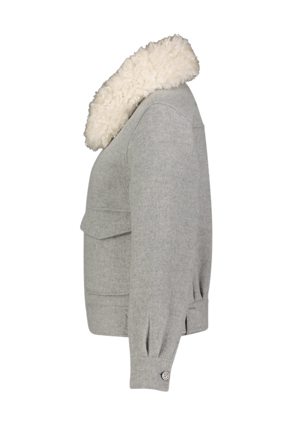 Oakwood Wolljacke Piment in Gris Chine mit abnehmbaren Kragen – Bild 2