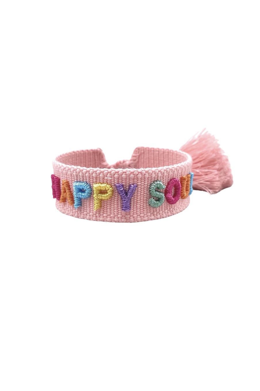 HAPPY SOUL Statement Armband gewebt , bestickt Parsley&Pepper