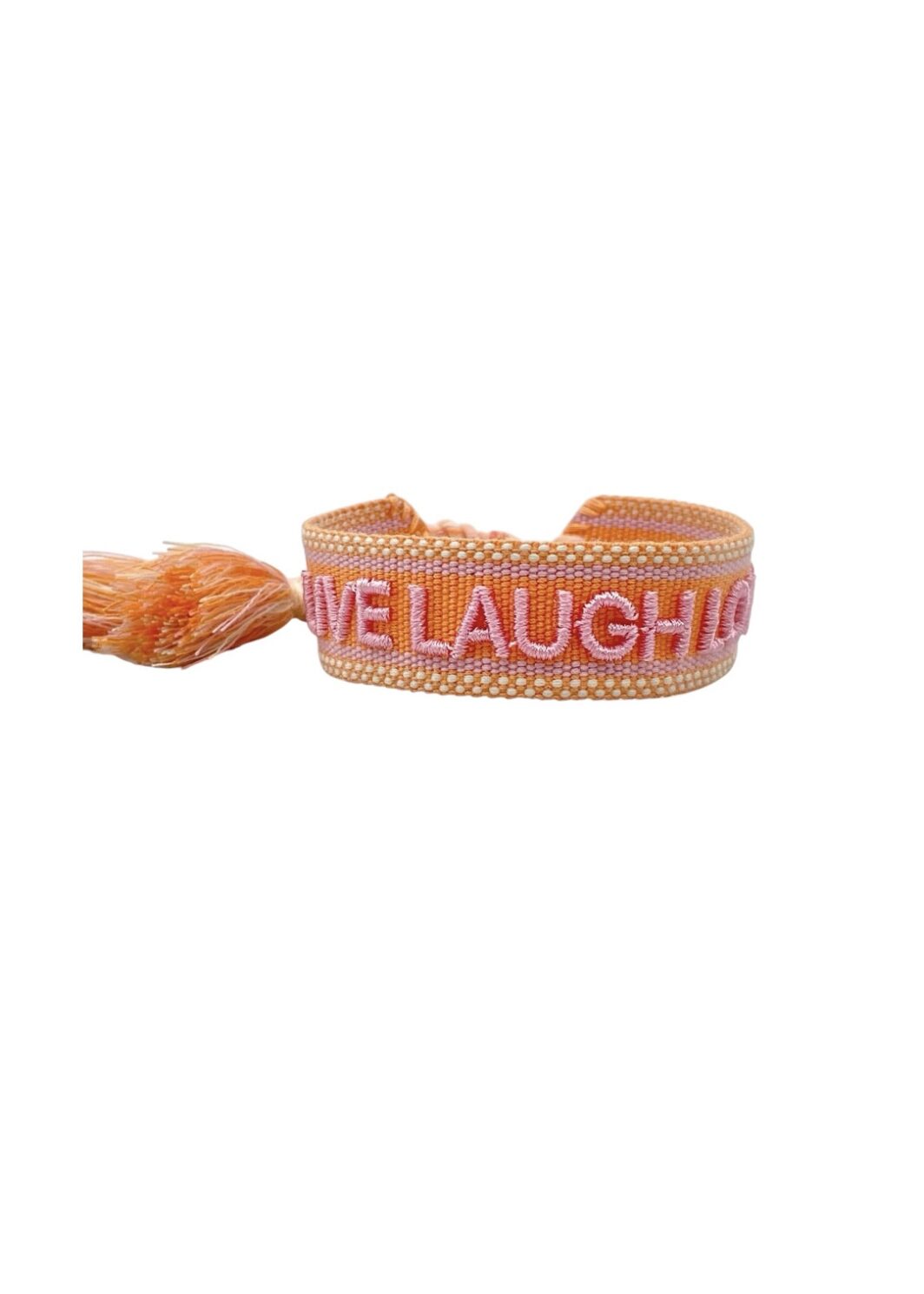 LIVE LAUGH LOVE Statement Armband gewebt , bestickt Parsley&Pepper