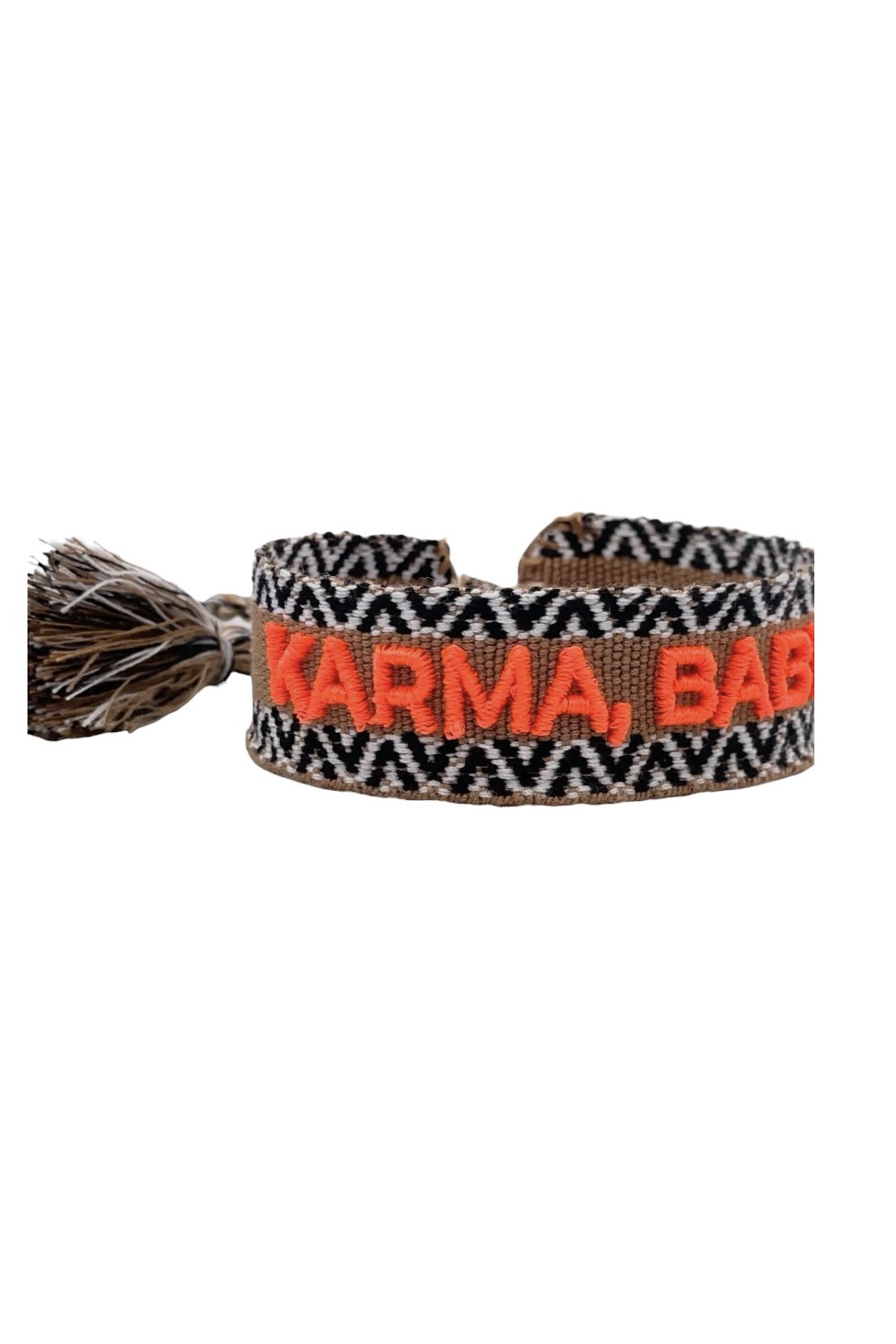 KARMA, BABY! Statement Armband gewebt , bestickt Parsley&Pepper