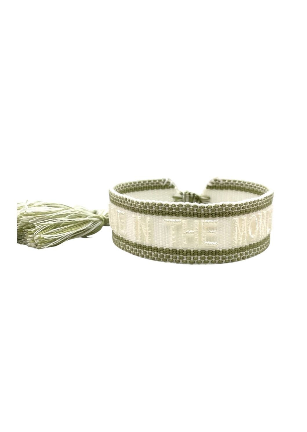 LIVE IN THE MOMENT Statement Armband gewebt , bestickt Parsley&Pepper