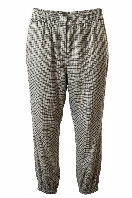 TWINSET Hose mit Gummibund in schwarz/braun gemustert