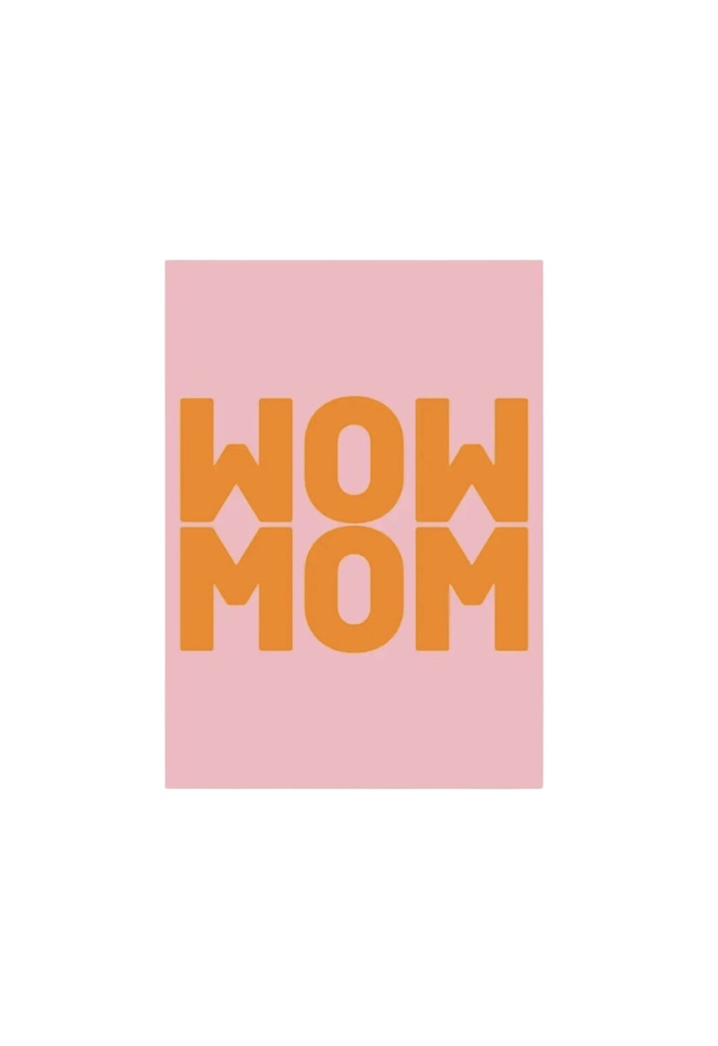 Postkarte - WOW MOM - in Rosa/Orange