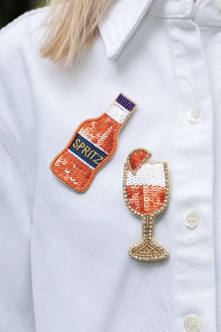 Broschenpaar von by Vivi. Aperol Spritz – Bild 2