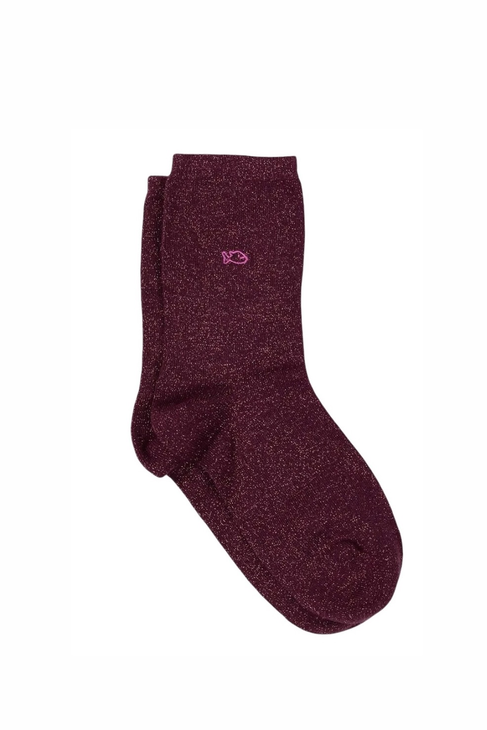 BILLYBELT glitzernde Socken aus gekämmter Baumwolle in Weinrot