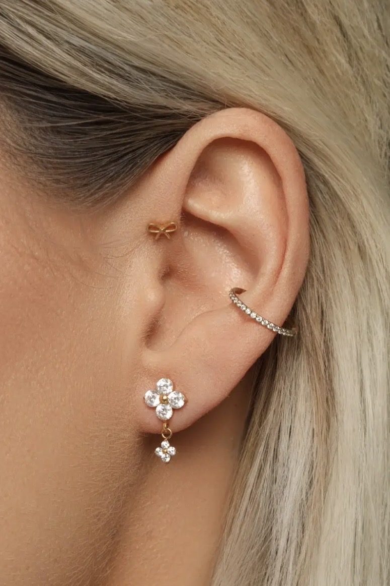 Diamond Mode Elegant Tie Piercing / Titan in Gold – Bild 2